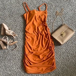 Orange tiger mist mini dress